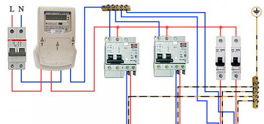 Схема подключения автоматов и узо в однофазной и трехфазной сети с заземлением в частном доме и квартире